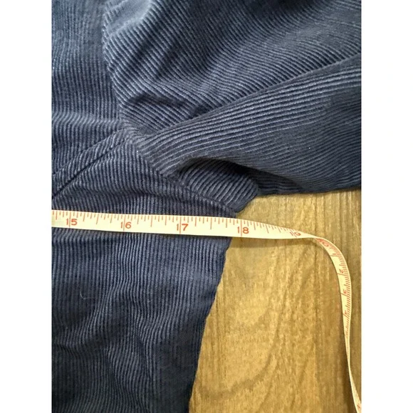 Anthropologie Maeve Navy Corduroy Front Tie Shirt Dress Womens Sz 2 Long Sleeve - Picture 6 of 7